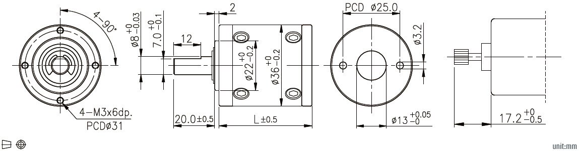 dibujo t&eacute;cnico de caja de cambios planetaria personalizada