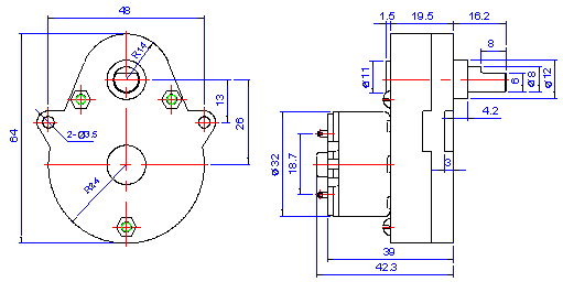 dibujo de dimensiones de la maquina de cafe