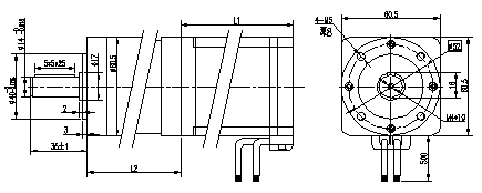 Dibujo t&eacute;cnico del motor de engranajes BLDC